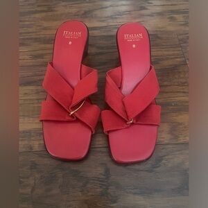 Italian shoe makers red shoes size 8